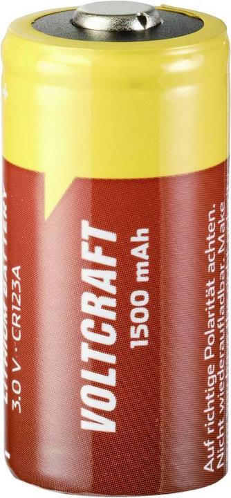 Voltcraft CR123A Pile photo CR-123A Lithium 1500 mAh 3 V 1 pc. (1 pcs, RCR123A, 1500 mAh)