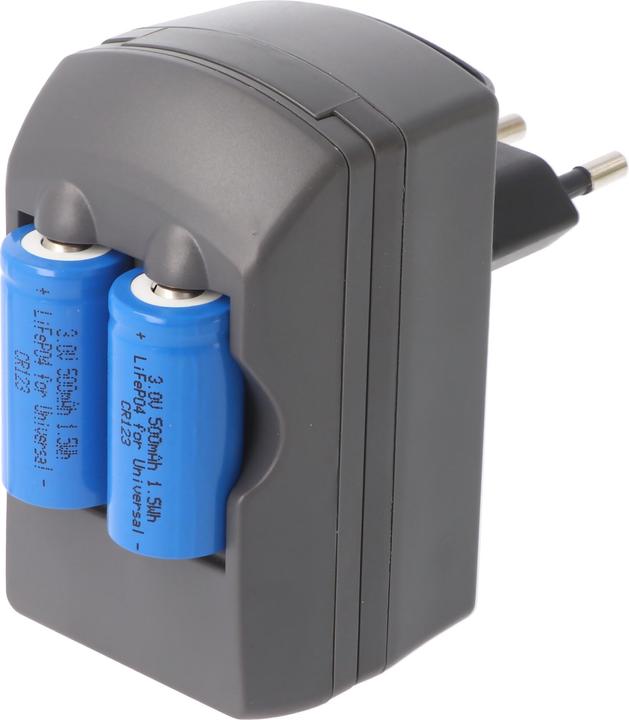 Produktbild AccuCell Ladegerät für 3,0 Volt Akku, Charger für CR2, CR123 Batterien, ohne Batterien