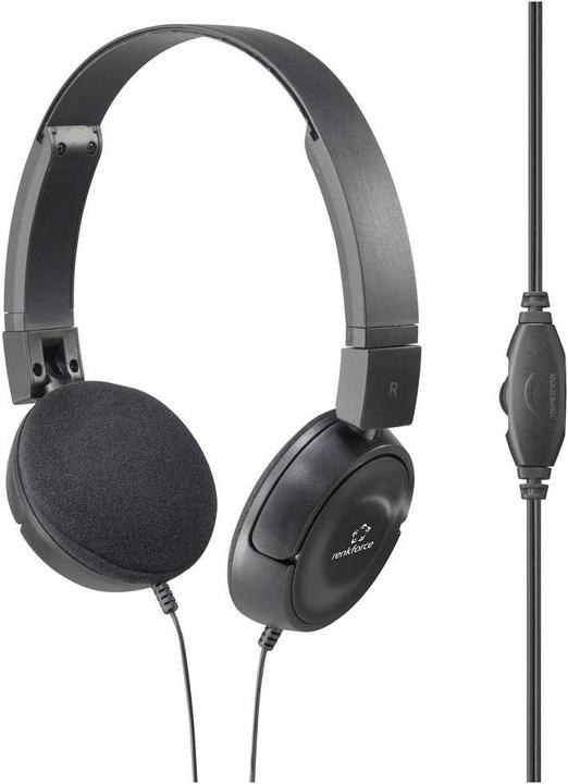 Renkforce RF-HS-130 On Ear Kopfhörer kabelgebunden Stereo Schwarz Stirnband (Kabelgebunden)