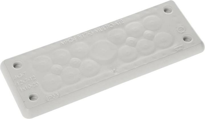 Trelleborg MH-24 F 17-3 GRIGIO CHIARO UL94 V-0 IP65 TPE Bussola a vite piastra (Foro cavo, 15.40 cm)