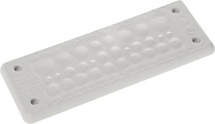Trelleborg MH-24 F 30-3 GRIGIO CHIARO UL94 V-0 IP65 TPE Boccola a vite piastra (Foro cavo, 15.40 cm)