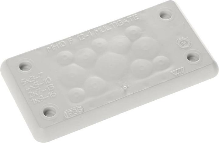 Trelleborg MH-10 F 12-1 GRIGIO CHIARO UL94 V-0 IP65 TPE Boccola a vite piastra (Foro cavo, 10.70 cm)