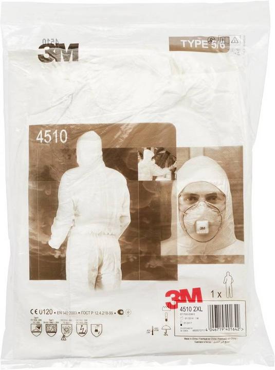 Immagine prodotto 3M 45203XL Tuta protettiva 4520 Taglia abito=XXXL Bianco (3XL)
