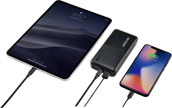 Produktbild Voltcraft PB-19C-M Powerbank 20000 mAh Power Delivery Quick Charge LiPo Schwarz (20000 mAh, 74 Wh)