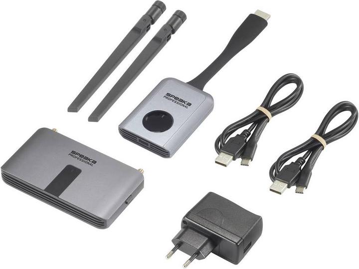 Actual product image SpeaKa Professional SP-WTR-400 HDMI radio transmission (set) 30 m 2.4 GHz, 5 GHz 19 (30 m, Audio return channel)