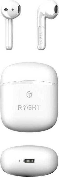 Produktbild Ryght WAYS2 In Ear Headset Bluetooth® Stereo Weiss Batterieladeanzeige, Headset, Ladecase, Touch-St (25 h, Kabellos)