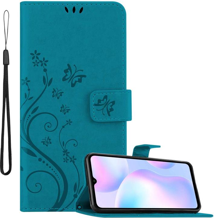 Cadorabo Hülle für Xiaomi RedMi 9A / RedMi 9AT mit Blumen Muster (Xiaomi Redmi 9A, Xiaomi Redmi 9AT)
