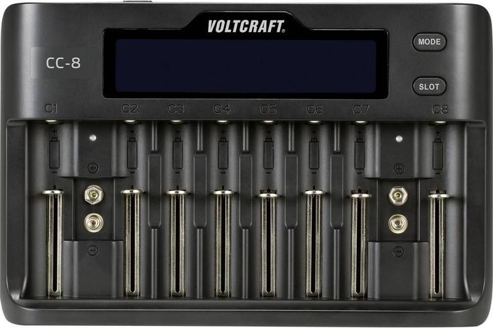 Actual product image Voltcraft CC-8 Round Cell Charger (1 pcs., 10340, 14500, 16340, 17500, 18490, 18500, 18650, 21700, 22650, 26500, 26650, Sub-C, A, 9V Block, AA, AAA, Chargers without battery)