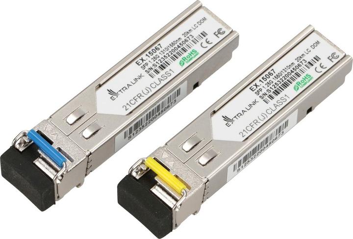 Produktbild Extralink SFP WDM 1310/1550nm | SFP Module | Single mode,, LC, DDM, Pair, dedicated for HP/Aruba