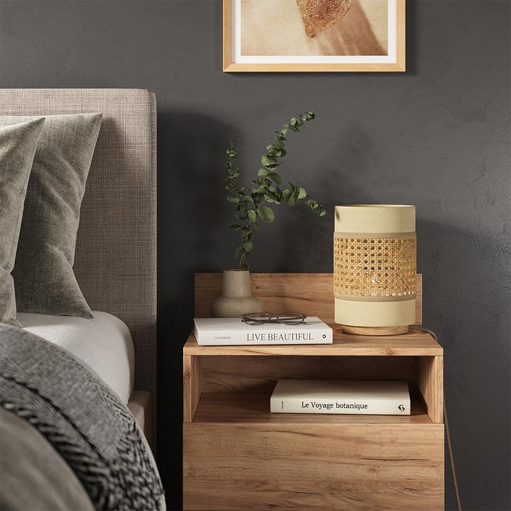 Actual product image Vicco Table lamp Morten, Rattan/cream, 17.5 x 26.5 cm (E27)