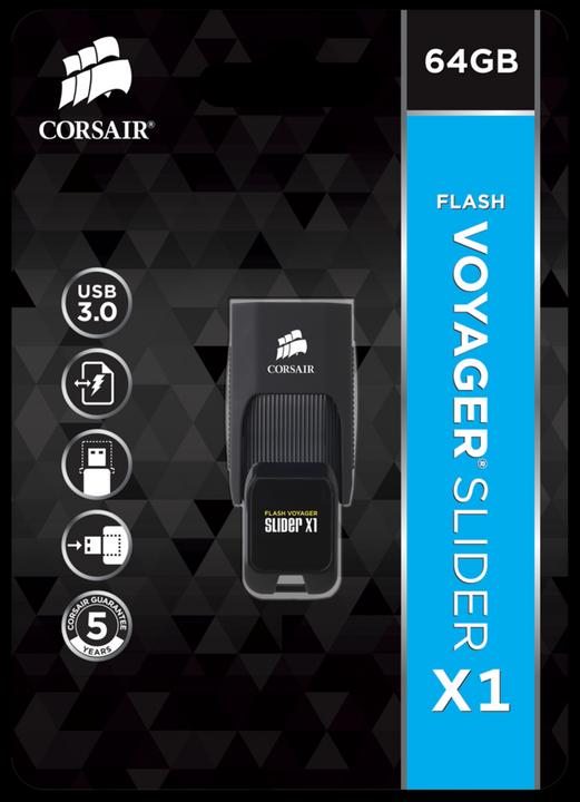 Produktbild Corsair Flash Voyager Slider X1 (64 GB, USB-A)
