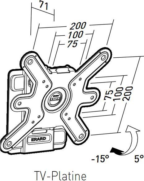 Actual product image Erard CLIFF 200T tiltable TV wall mount 19-43 inch (Wall, 32", 30 kg)