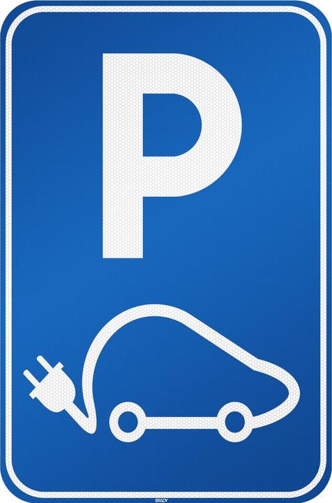 Produktbild Brady Parkschild für Elektrofahrzeuge - Parkplatz für das Aufladen Ihres Elektroautos reserviert