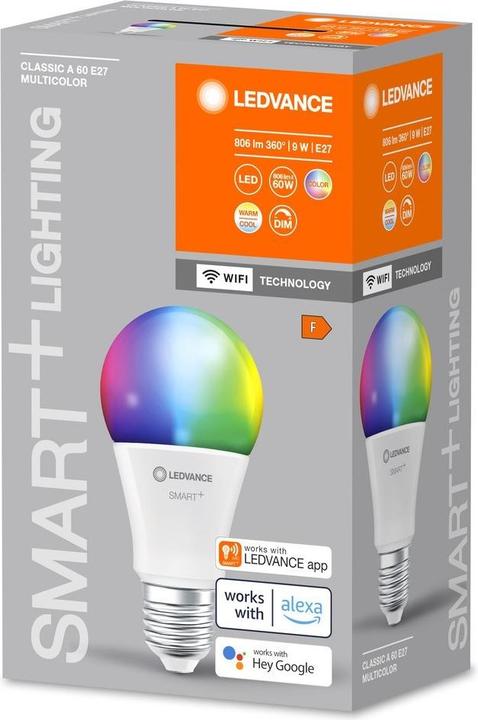 Actual product image Ledvance Smart+ Wifi Classic (E27, 9 W, 806 lm, 1 x, F)
