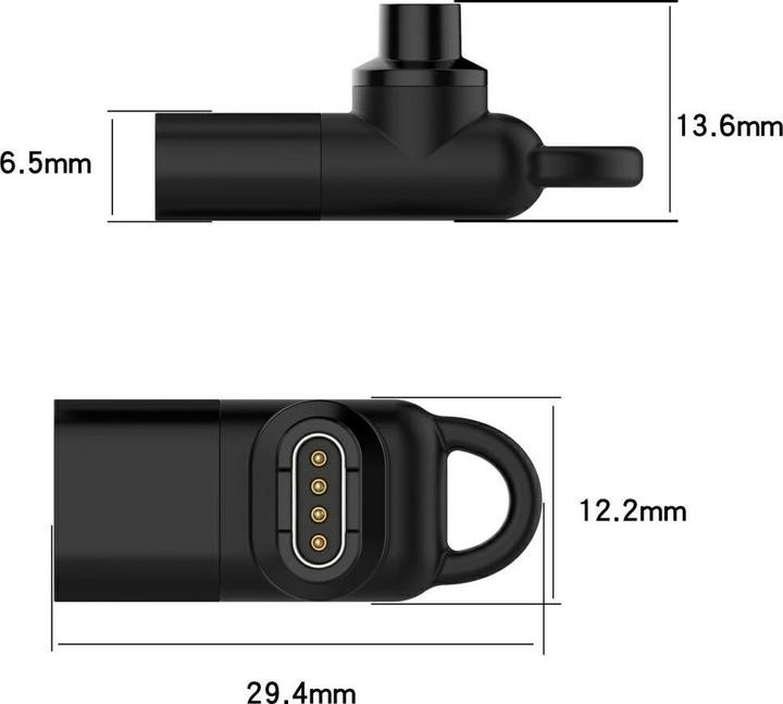 Actual product image Beline Adapter USB-C for Charging Garmin Watches black