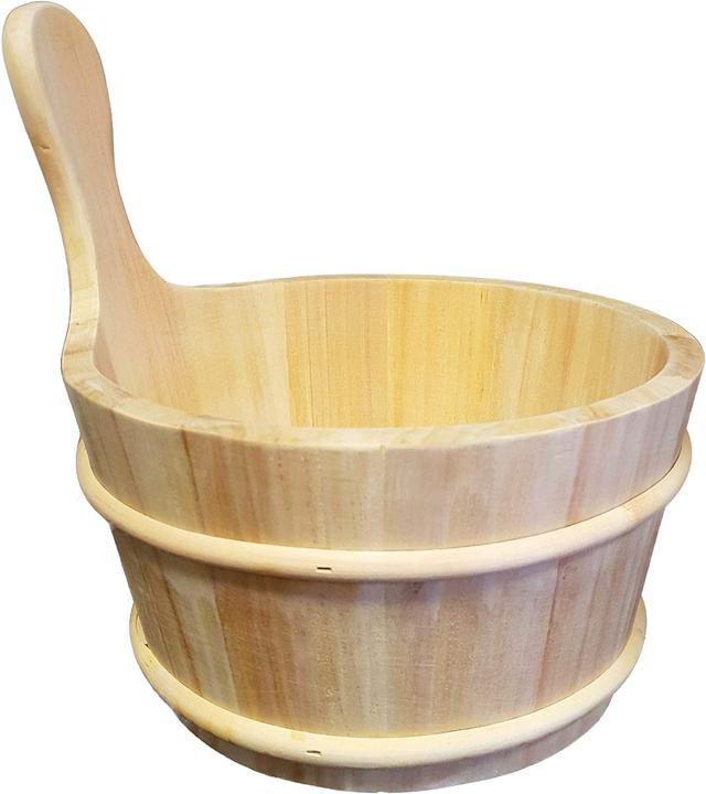 Immagine prodotto SudoreWell Secchio per sauna in legno di pino, 4L (25 x 26 x 26 cm)