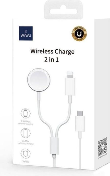 Produktbild Wiwu 2 in 1 Apple Watch und Lightning Ladekabel