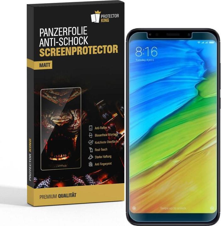 Actual product image Protectorking 6x Panzerfolie Anti-Shock matt entspiegelt (6 Piece, Xiaomi Redmi 5 Plus)