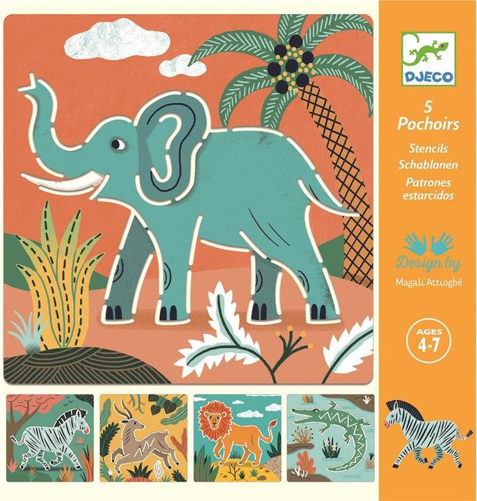 Djeco Pochoirs Animaux sauvages
