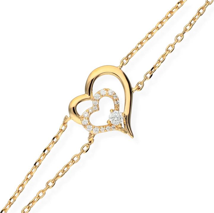 Carat Hearts (14.50 cm, Messing Plaqué Or)