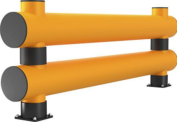 Image du produit Ampere Barrière de protection, hauteur 690 mm, planche double, longueur 8 m, jaune