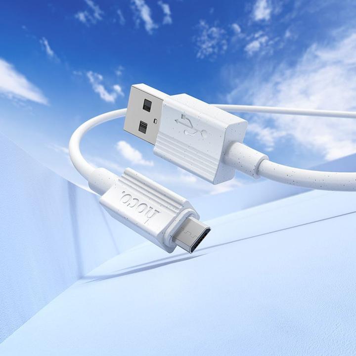 Actual product image Hoco Cable cable USB A to Micro USB 2,4A X107 1 m white (1 m, USB 3.2 Gen 1)