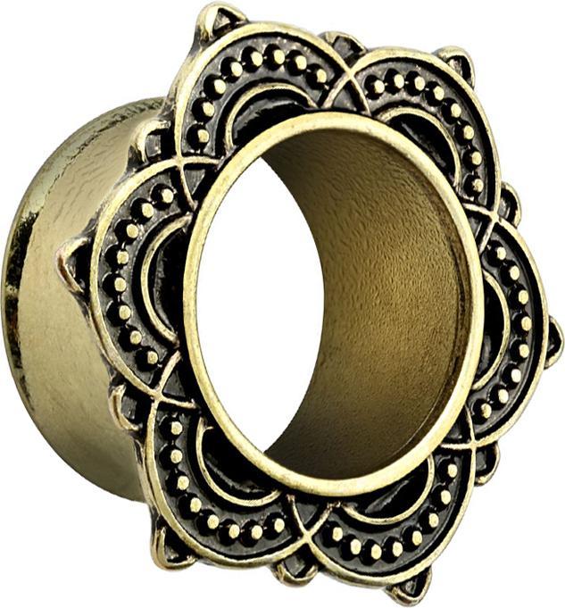 Star Piercing Flared Tunnel Rose von Scharon altgold (Messing, Chirurgenstahl 316L)