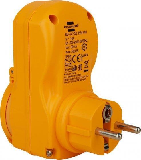 Productafbeelding Brennenstuhl Persoonlijke beschermingsadapter BDI-A 2 30 IP54 (CEE 7/4)