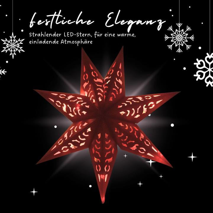 Produktbild Hermex LED Weihnachtsstern Leuchtstern Hanging Star Laterne Beleuchtung Faltstern