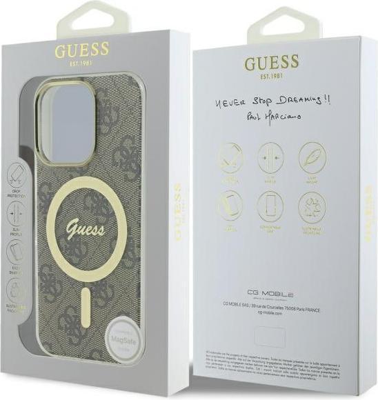 Actual product image Guess GUHMP16LH4STW iPhone 16 Pro 6.3" brązowy/brown hardcase IML 4G MagSafe (Apple iPhone 16 Pro)