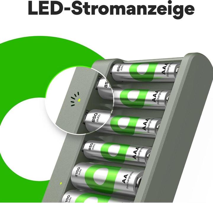 Produktbild GP Batteries E821 (9 Stk., AA, AAA, 2600 mAh, Ladegerät inkl. Akku)