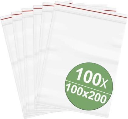 Produktbild Quadrios Druckverschlussbeutel ohne Beschriftungsstreifen (B x H) 100 mm x 200 mm Transpa