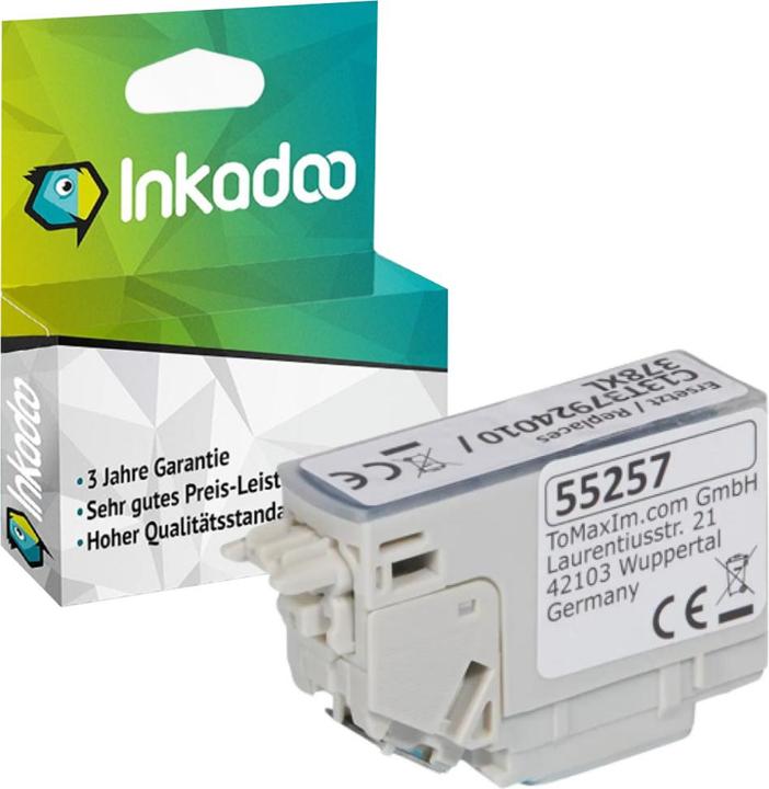 Actual product image Inkadoo Ink Cartridges compatible with Epson C13T37924010 / 378XL Ink Cartridge, cyan Cyan (C)