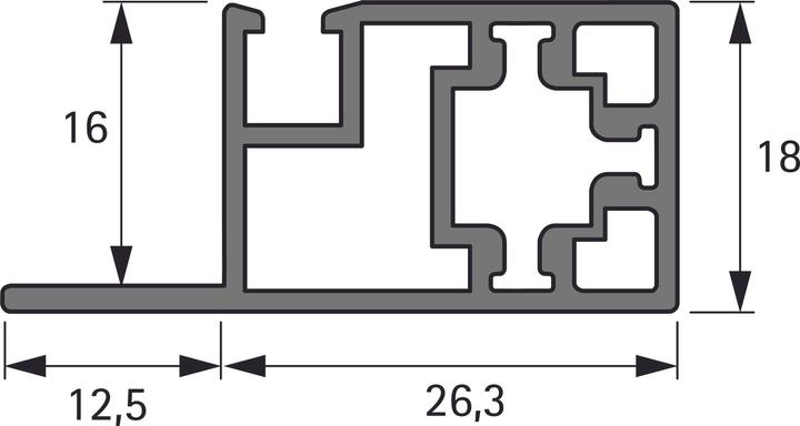 Produktbild Hettich Schiebetürprofil Cadro einliegend, oben (1 Stk.)