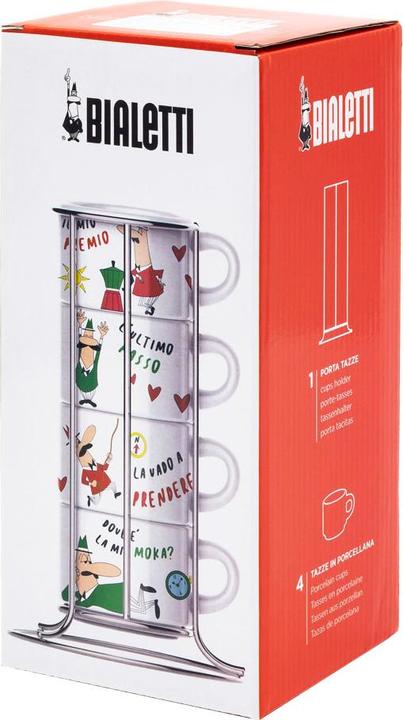 Actual product image Bialetti Set 4 Cups Cappuccio Stackable (265 ml, 4 x)