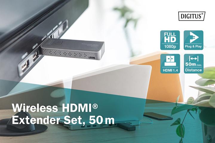 Image du produit Digitus Kit d'extension HDMI sans fil (50 m, HDCP)