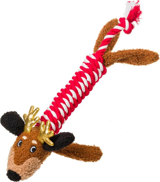 Produktbild House Of Paws Dackel durch den Schnee Weihnachtsseil Hundespielzeug (Zerrspielzeug Hund)