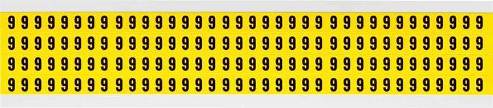 Actual product image Brady 3400-9, B-499, black on yellow, 6 x 9mm, number 9, character height 6.3mm(25 K. á 144 E.)