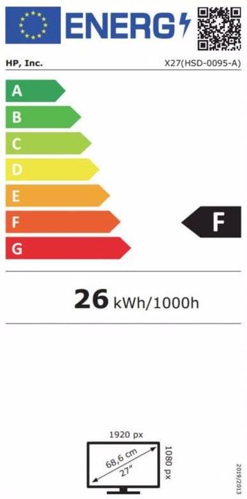 Energie-Label HP X27 (1920 x 1080 Pixel, 27")