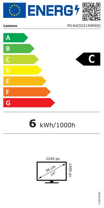 Energie-Label Lenovo ThinkVision M14d (2240 x 1400 Pixel, 14")