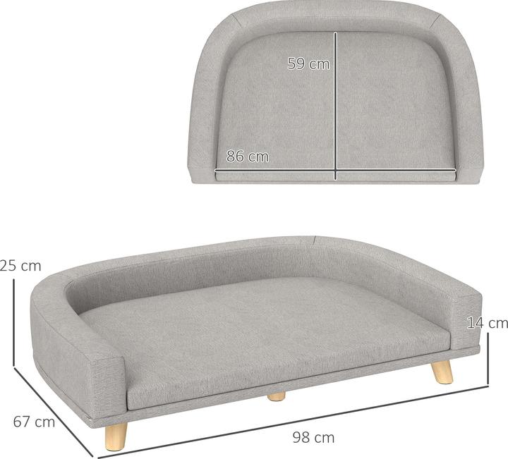 Produktbild PawHut Hundebett Polyester, MDF Grau (Hund)