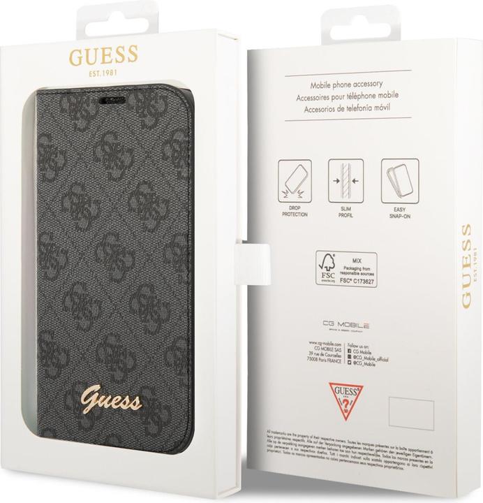 Immagine prodotto Guess GUBKP14SHG4SHK iPhone 14 6.1" czarny/nero libro 4G Vintage Gold Logo (Apple iPhone 14, Apple iPhone 13)