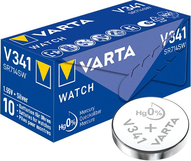 Actual product image Varta Button cell V341, 1.55V, 10pcs. (1 pcs., SR714SW, 15 mAh)