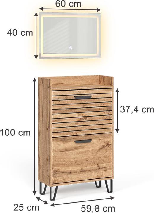 Actual product image Vichy Wardrobe Amber, Oak Wotan, 59.8 x 100 cm 2 parts