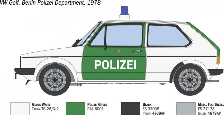 Actual product image 1:24 VW Golf Mk.I POLICE