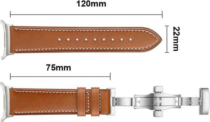 Actual product image Cover-Discount Galaxy Watch Ultra (47mm) - Leather strap replacement with butterfly clasp (Leather)