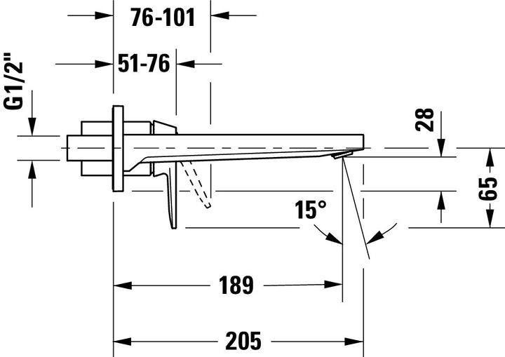 Nutritional values and ingredients Duravit Manhattan single-lever basin mixer, concealed, projection 189 mm, without pop-up waste, MH10