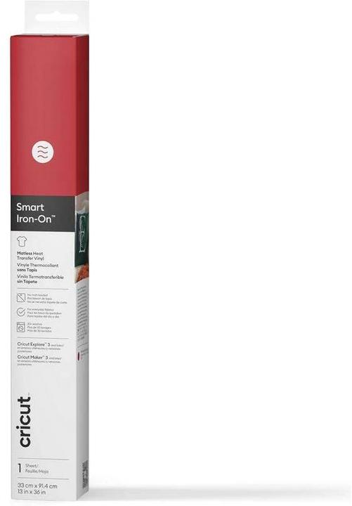 Actual product image Cricut Aufbügelfolie Smart Iron-On 33 x 91.4 cm, Rot