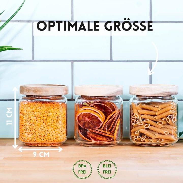 Image du produit Econovo Verres à provisions avec couvercle carré 600ml 3 pièces (0.60 l)