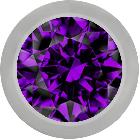 Actual product image Star Piercing Micro Kugel silber mit Kristall violett (without brass, Titanium G23)